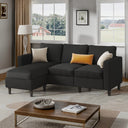 L-Shaped Convertible Sectional Sofa with Reversible Ottoman