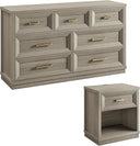 7-Drawer Dresser & Nightstand Set with Charging Station