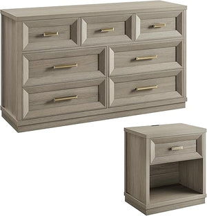 7-Drawer Dresser & Nightstand Set with Charging Station