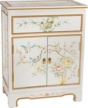 Chinese Lacquer Storage Cabinet with Mother of Pearl Inlay
