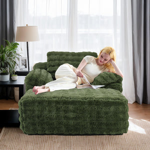 Oversized Bubble Fleece Chaise Lounge Chair