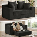 Convertible Sofa Bed Boneless Loveseat Sleeper with 4 Pillows & Detachable Cushion