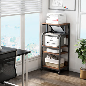 4-Tier Adjustable Printer Stand with Wheels
