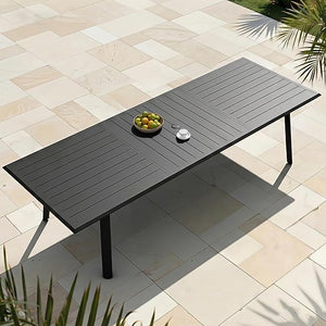 Outdoor Dining Table for 8 – Aluminum Patio Table with Umbrella Hole