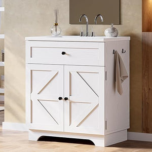 30 Inch Farmhouse Bathroom Vanity with Ceramic Sink