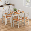 5-Piece Farmhouse Dining Table Set with 4 Chairs