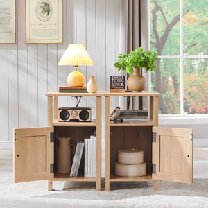 Farmhouse Nightstand Set of 2 with Charging Station