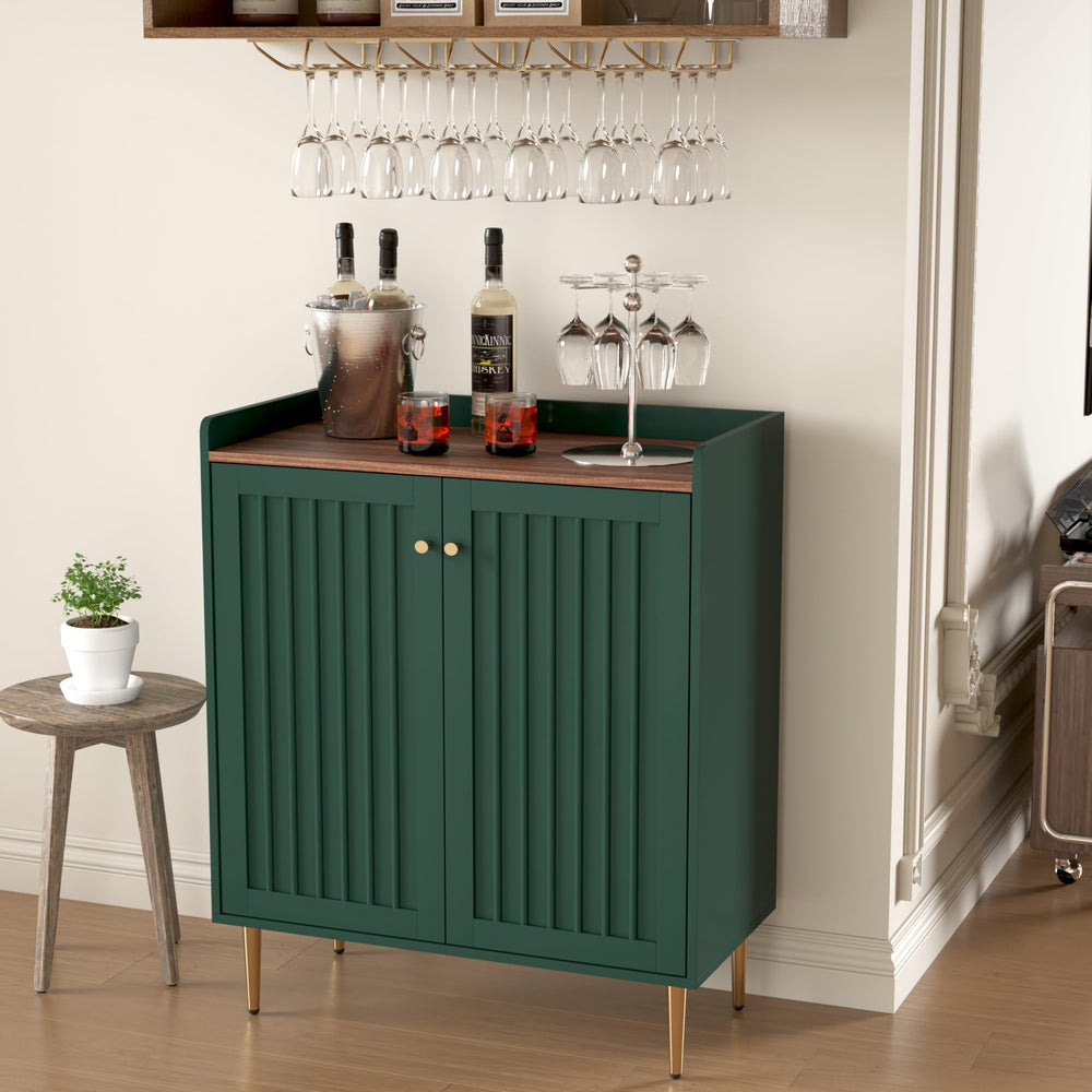 ZOSQUARE Coffee Bar Cabinet with Wine Racks, Wine Cabinet with Drawer and Adjustable Shelves, Liquor Cabinet, Sideboard Bar Cabinets for Home, Living Room, Dining Room