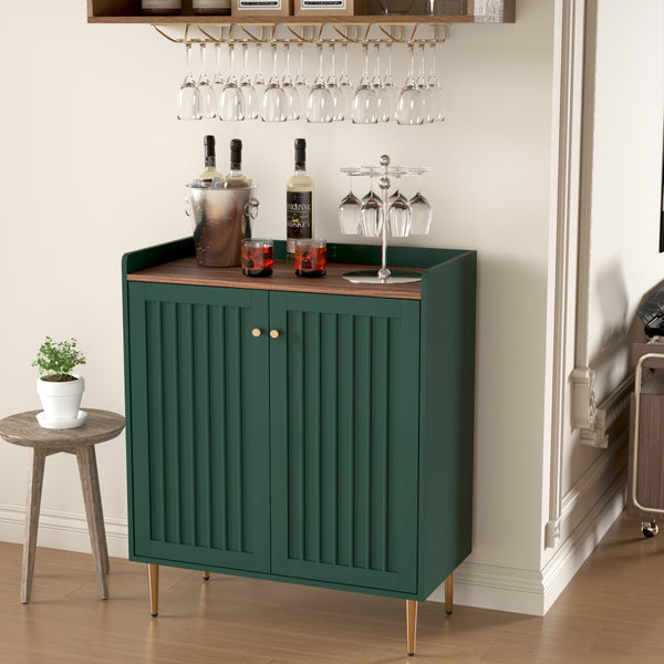 ZOSQUARE Coffee Bar Cabinet with Wine Racks, Wine Cabinet with Drawer and Adjustable Shelves, Liquor Cabinet, Sideboard Bar Cabinets for Home, Living Room, Dining Room