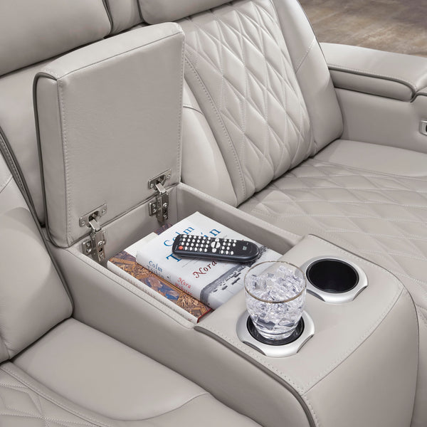 Power Reclining Loveseat with Console, LED Lights & USB Charging