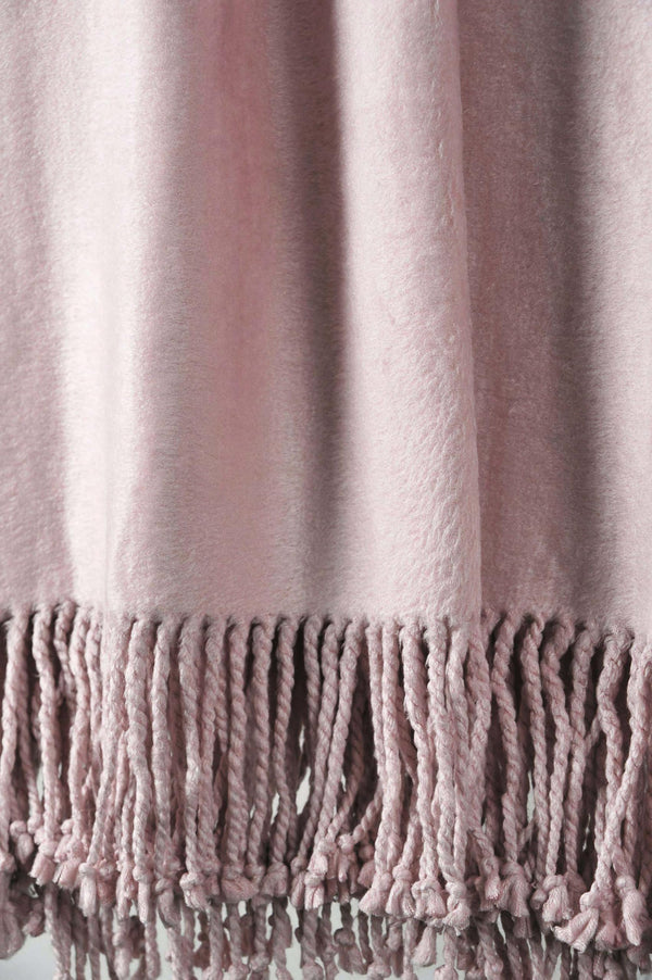 Fringed Mulberry Silk Throw Blanket