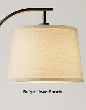 Dimmable Arc Floor Lamp with Linen Shade, 65" Tall