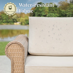 Modular Outdoor Sectional Sofa Set with Cushions and Coffee Table