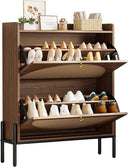 Rattan Shoe Cabinet with Flip Drawers