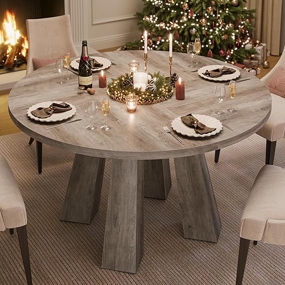 47" Round Dining Table for 4-6