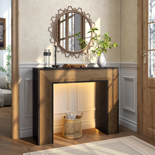 LED Console Table with Storage – Narrow Entryway Sofa Table