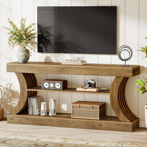 70.9" Farmhouse Console Table with 3-Tier Storage
