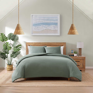 Cotton Gauze Comforter Set with Pillowcases – Paradiso Green
