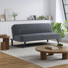 Convertible Futon Sofa – Short Twin Size, Polyester Upholstery, Metal Legs