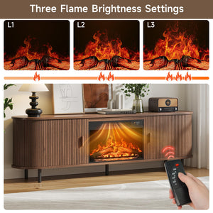 70.8" Fireplace TV Stand with 23" Electric Fireplace