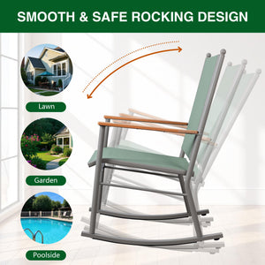 Outdoor Rocking Chair Set with High Back – Set of 2