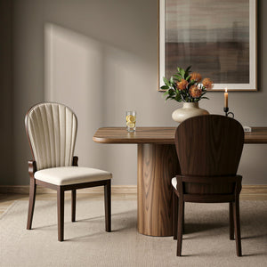 Tufted Leather Dining Chairs, Set of 2