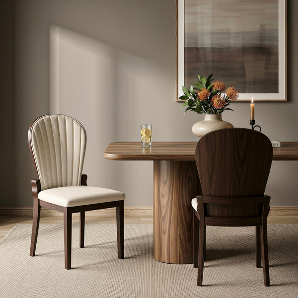 Tufted Leather Dining Chairs, Set of 2
