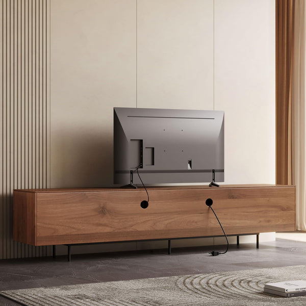 Mid-Century Modern TV Stand with Storage – Fits TVs Up to 80 Inches