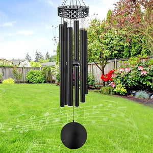 ASTARIN 48'' Wind Chimes for Outside Deep Tone - Large Windchimes with 6 Heavy Tubes, Outdoor Memorial Chimes Outdoor for Garden Hanging Décor,Sympathy Gifts，Black
