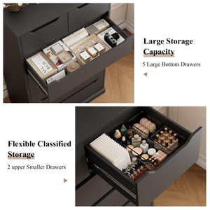 51" Tall 7-Drawer Dresser with Cut-Out Handles