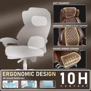 500 lbs Ergonomic Reclining Office Chair with Foot Rest