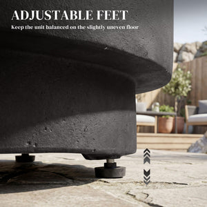 Round Concrete Finish Side Table with Adjustable Feet