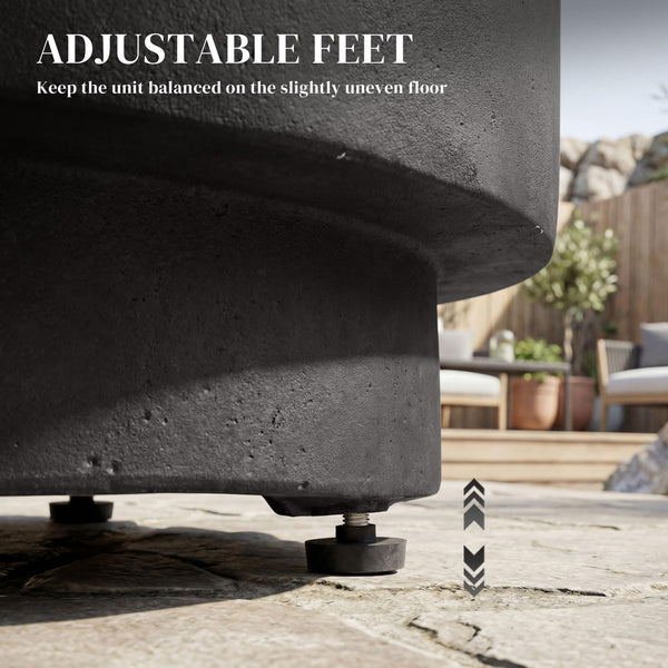 Round Concrete Finish Side Table with Adjustable Feet