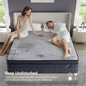 14-Inch Euro Top Hybrid Mattress – Gel Memory Foam & Pocket Springs