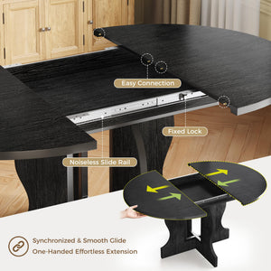 Extendable Round Dining Table for 4–8 | 43.3" to 59" Oval Kitchen Table