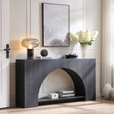 63" Arched Console Table with 2-Tier Shelf