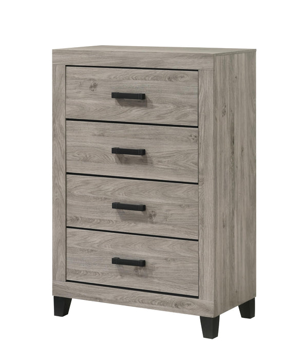 Farmhouse 6-Piece Queen Bedroom Set with Bed Frame, Dresser, Mirror, Chest & 2 Nightstands