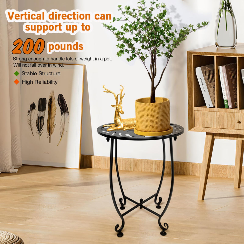 Round Metal Outdoor Side Tables – Set of 2