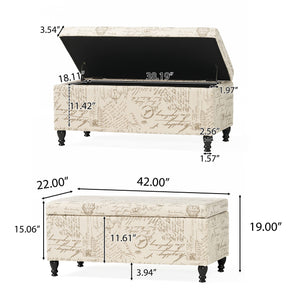 Parisian Storage Ottoman – French Script