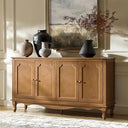 58" Farmhouse Buffet Cabinet Sideboard with 4 Doors and Adjustable Shelves