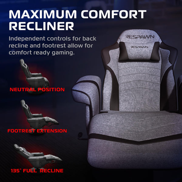Gaming Recliner Chair with Footrest and Lumbar Support