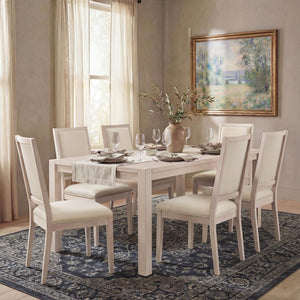 Extendable Dining Table Set with Upholstered Chairs