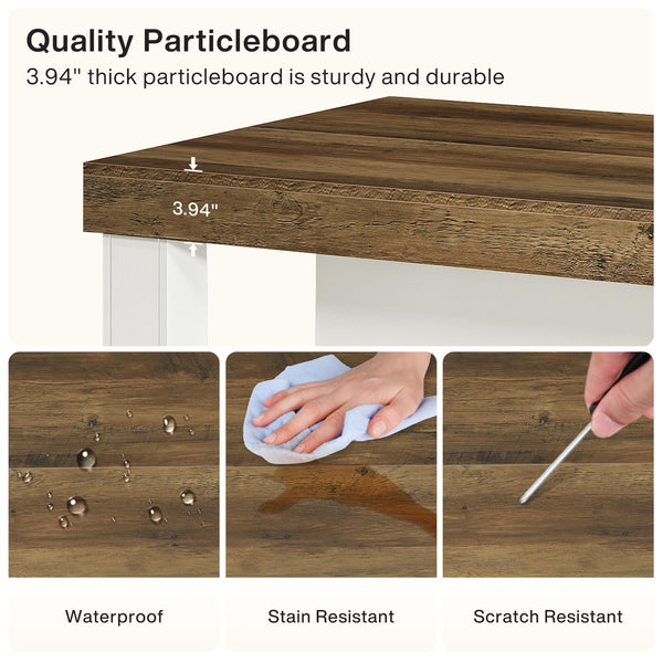 55-Inch Kitchen Island with Seating and Storage