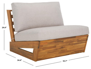 Acacia Wood Outdoor Lounge Chair Set of 2 with Cushions