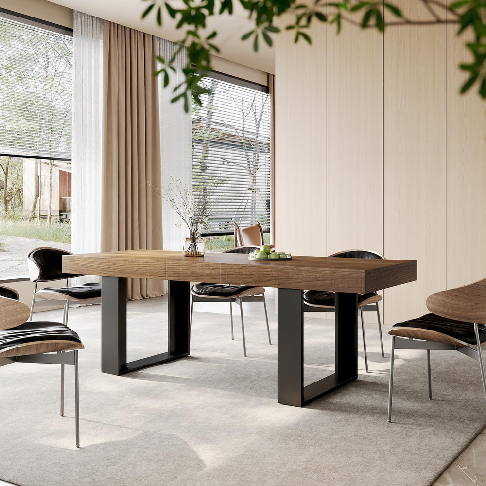 Extendable Farmhouse Dining Table for 8-10 | 70.9" to 86.6"