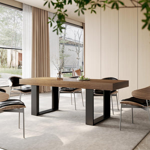 Extendable Farmhouse Dining Table for 8-10 | 70.9" to 86.6"