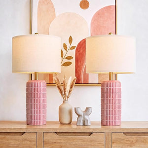 Farmhouse Ceramic Table Lamps Set of 2