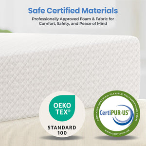 Gel Memory Foam Mattress | Green Tea Infused | CertiPUR-US | Twin, Full, Queen