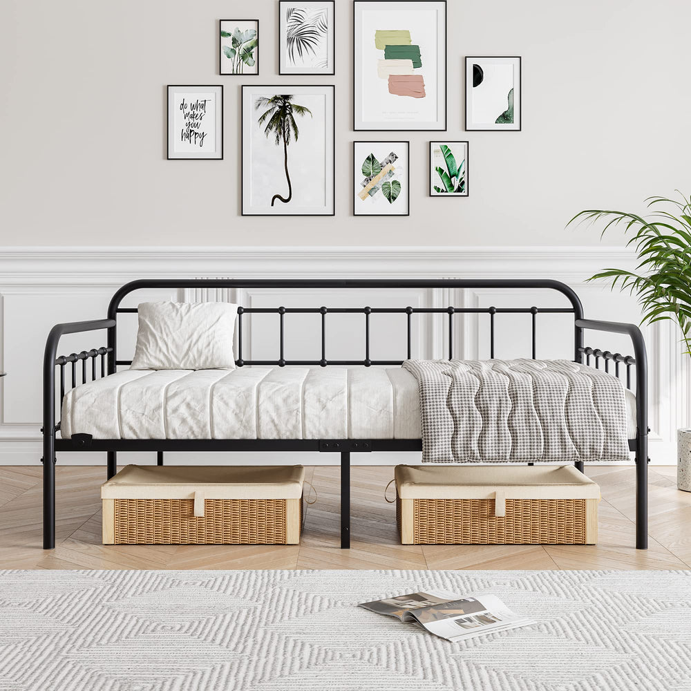 Metal Daybed Frame Twin with Steel Slats
