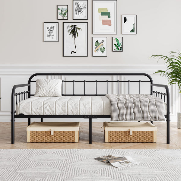 Metal Daybed Frame Twin with Steel Slats